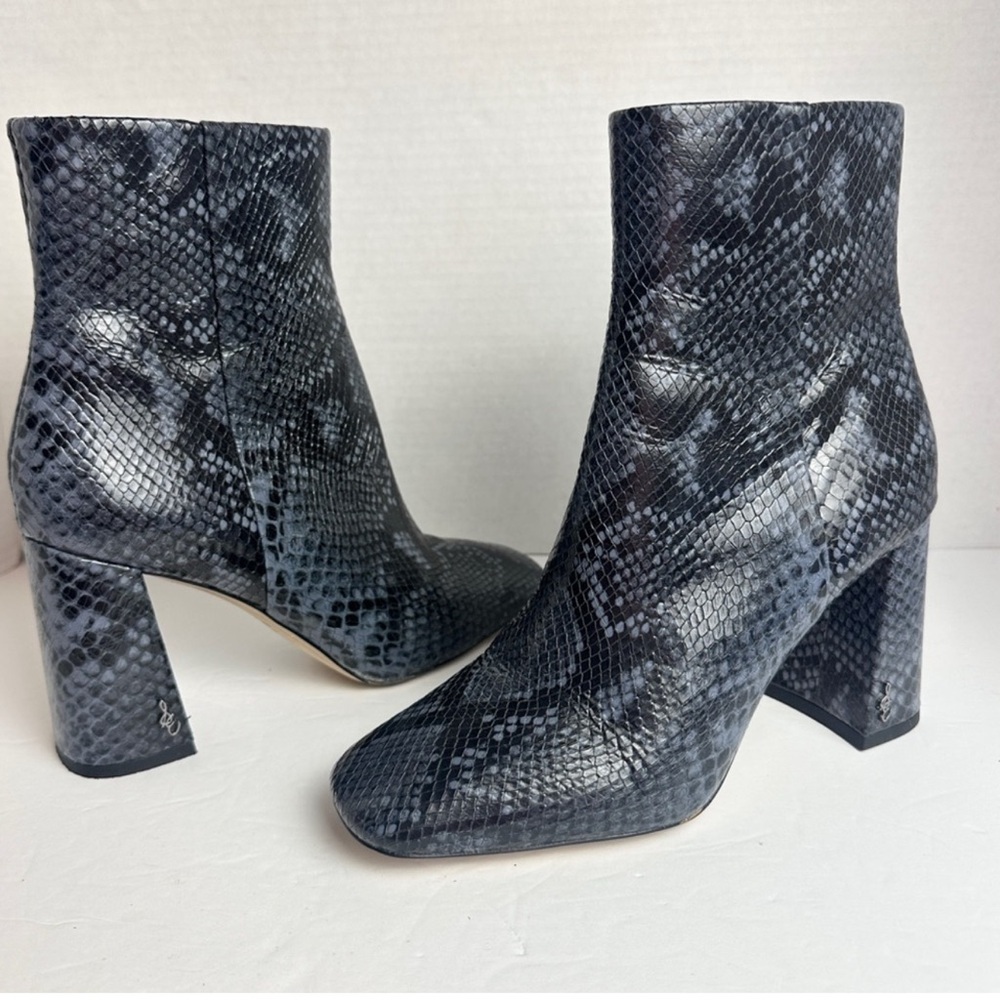 Black Snakeskin Ankle Boots